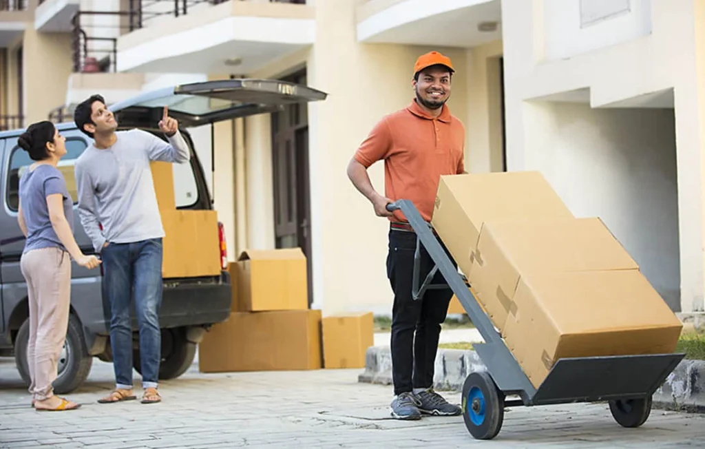 a helper helping to move material